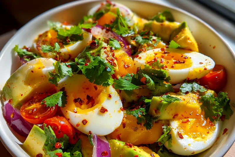 Fresh ingredients for Avocado Egg Salad Delight