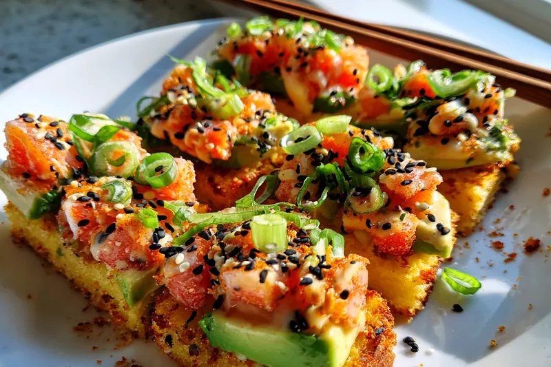 Cooking process for Avocado Sushi Toasts