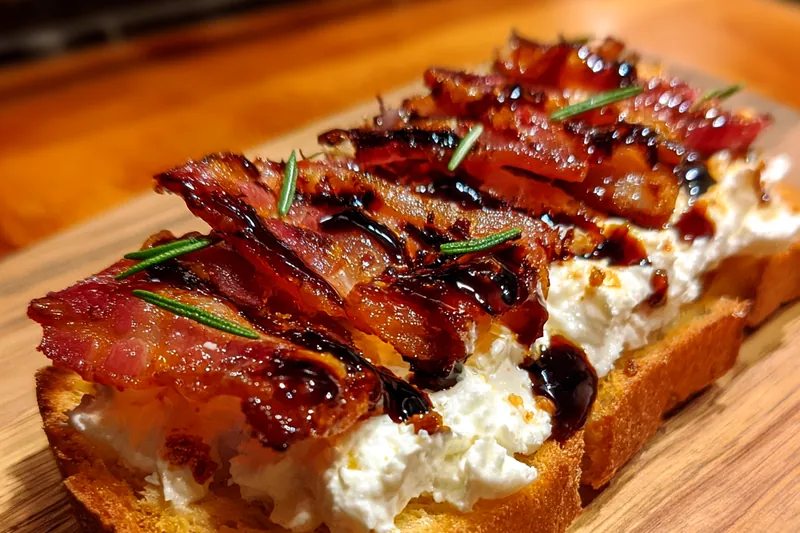 Cooking process for Bacon Goat Cheese Appetizer