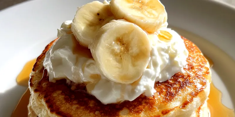 Delicious Banana Cottage Pancakes served on a plate