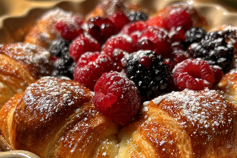 Cooking process for Berry Croissant Bake
