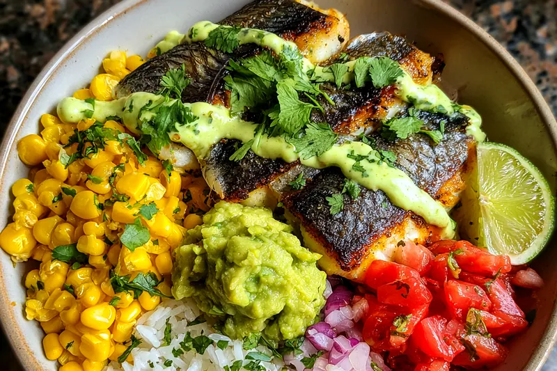 Cooking process for Blackened Fish Taco Bowl