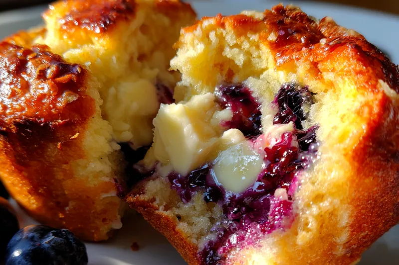 Cooking process for Blueberry Cream Cheese Muffins