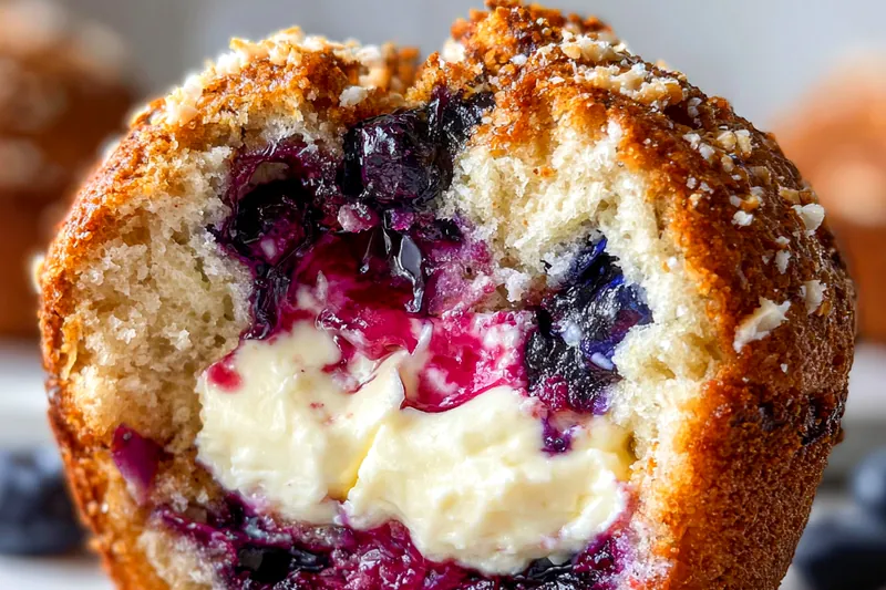 Fresh ingredients for Blueberry Cream Cheese Muffins