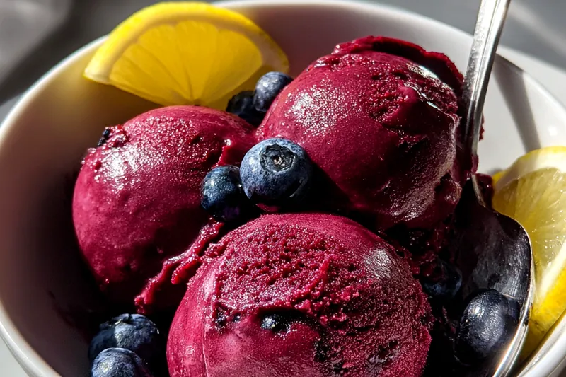 Fresh ingredients for Blueberry Lemon Sorbet Delight