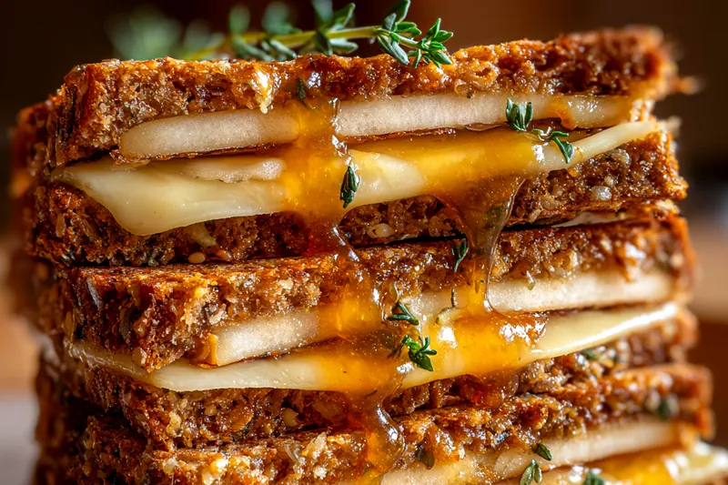 Cooking process for Brie Apple Grilled Sandwich