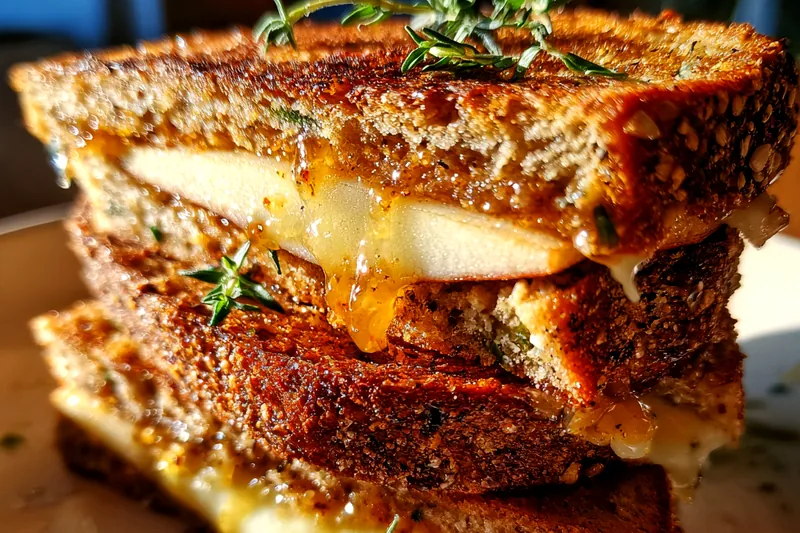 Fresh ingredients for Brie Apple Grilled Sandwich