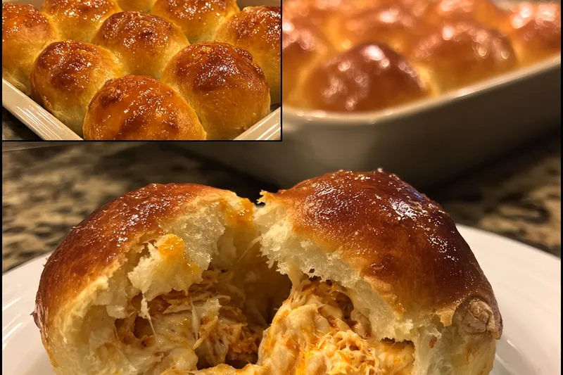 Fresh ingredients for Buffalo Chicken Stuffed Rolls