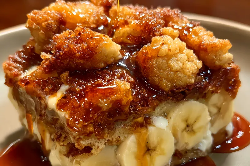 Cooking process for Caramel Banana Crunch Delight