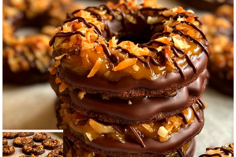 Cooking process for Caramel Chocolate Coconut Rings