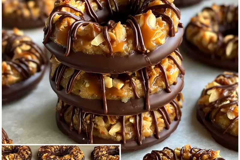 Fresh ingredients for Caramel Chocolate Coconut Rings