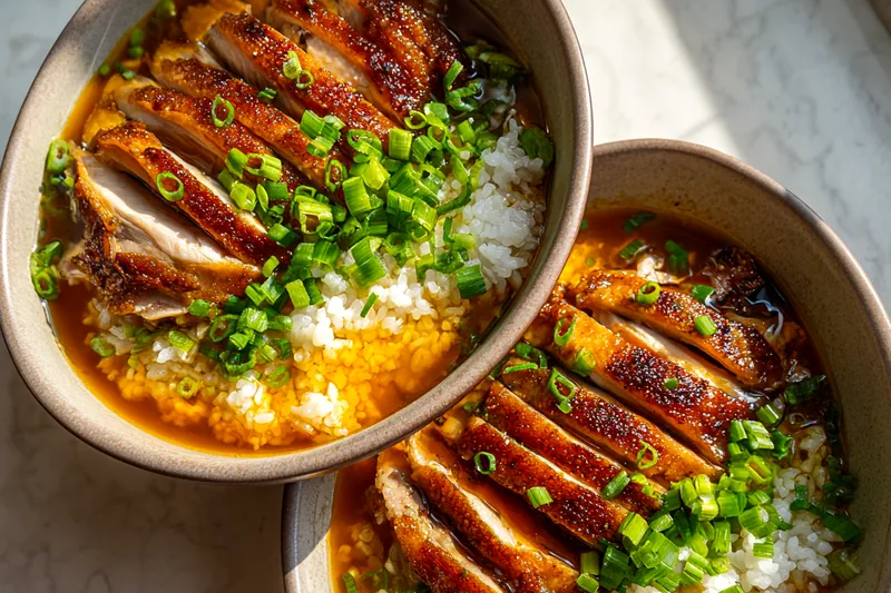 Fresh ingredients for Caramelized Soy Chicken Bowl