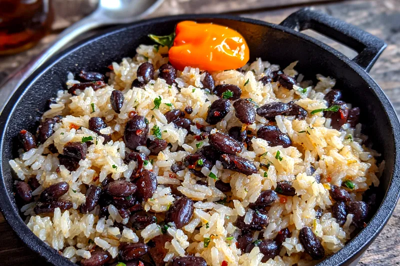 Fresh ingredients for Caribbean Coconut Rice Beans