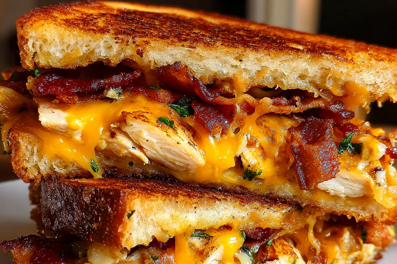 Cooking process for Cheddar Bacon Chicken Melt