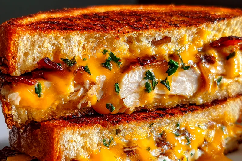 Fresh ingredients for Cheddar Bacon Chicken Melt