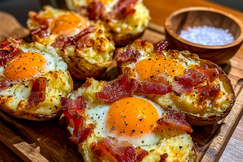 Fresh ingredients for Cheesy Bacon Egg Potatoes