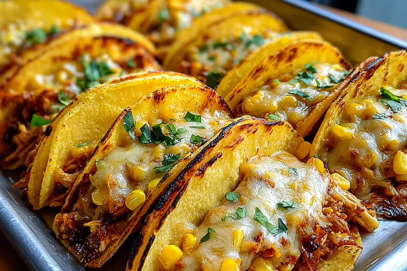 Cooking process for Cheesy Chicken Corn Tacos