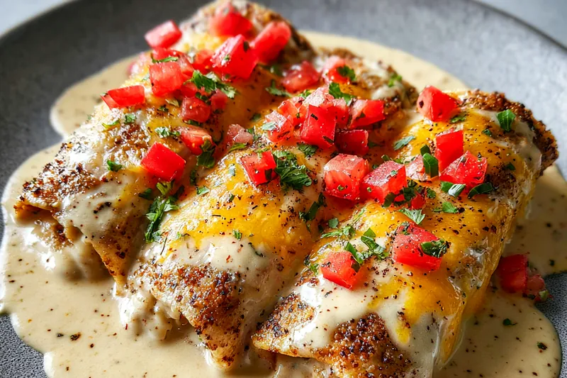 Cooking process for Cheesy Chicken Enchiladas