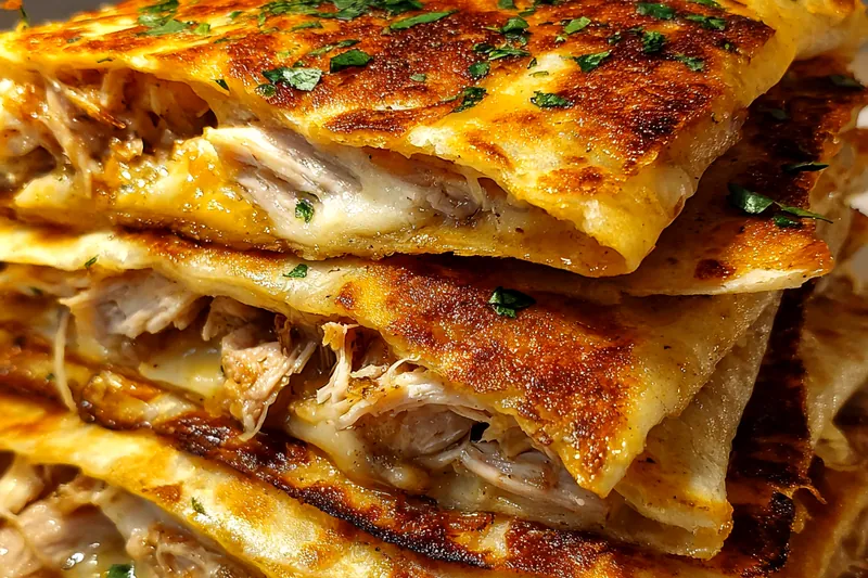 Cooking process for Cheesy Chicken Quesadilla Delight