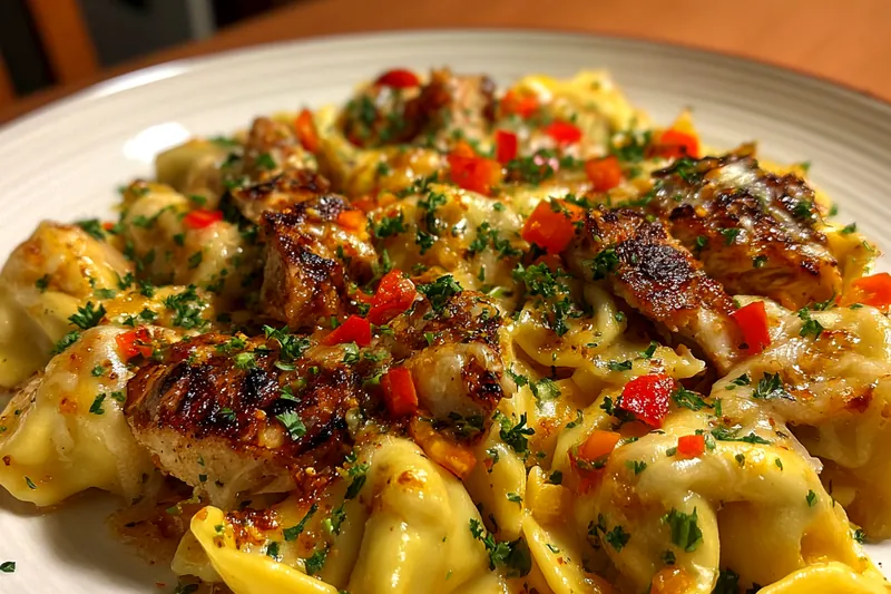 Cooking process for Cheesy Chicken Tortellini