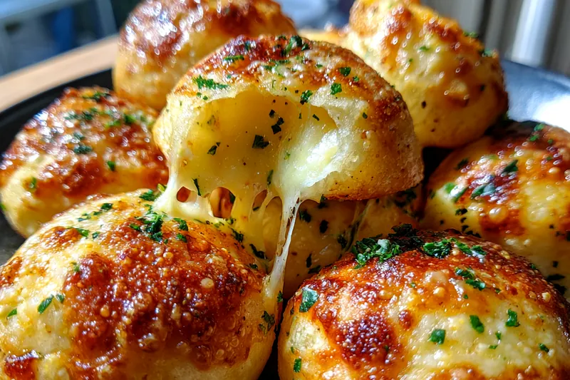 Cooking process for Cheesy Garlic Butter Bombs