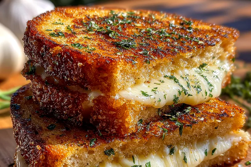 Cooking process for Cheesy Garlic Toast Delight