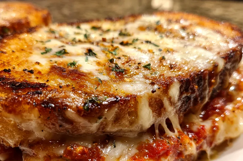 Cooking process for Cheesy Grilled Pizza Sandwich