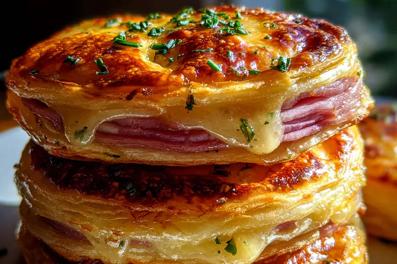 Fresh ingredients for Cheesy Ham Puff Pastries