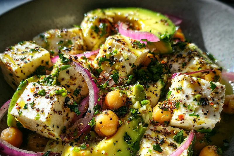 Cooking process for Chickpea Avocado Salad