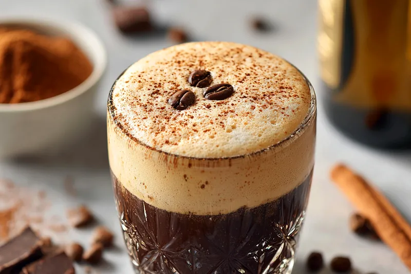 Cooking process for Chocolate Bourbon Espresso Cocktail