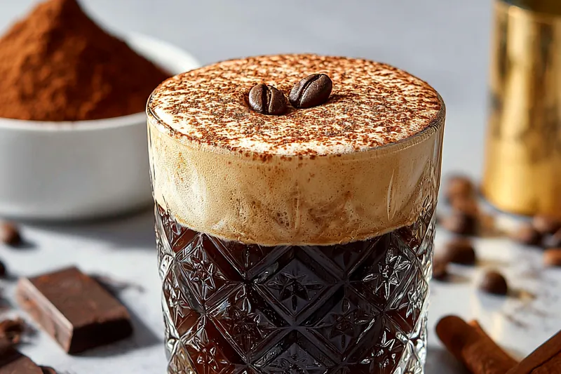 Fresh ingredients for Chocolate Bourbon Espresso Cocktail