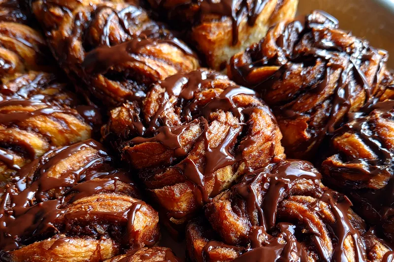 Cooking process for Chocolate Glazed Cinnamon Rolls