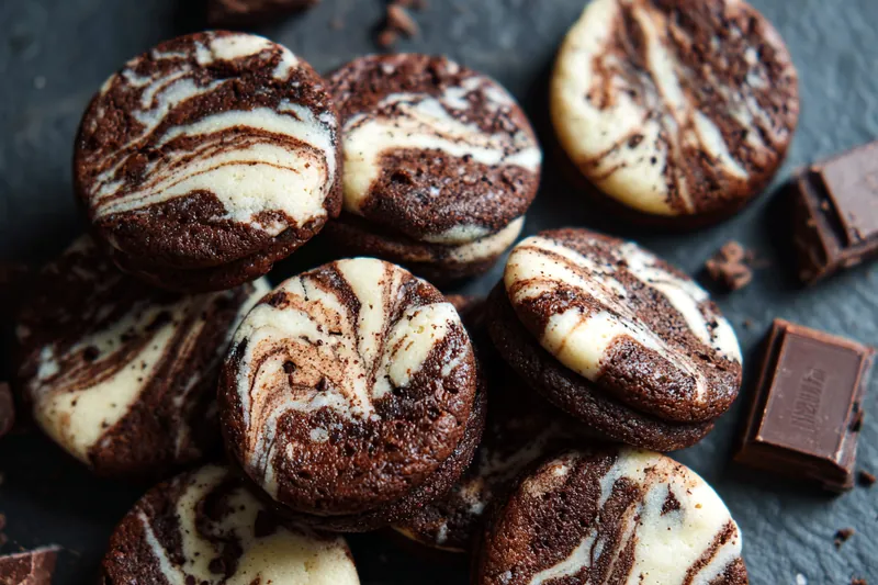 Cooking process for Chocolate Marshmallow Swirl Cookies