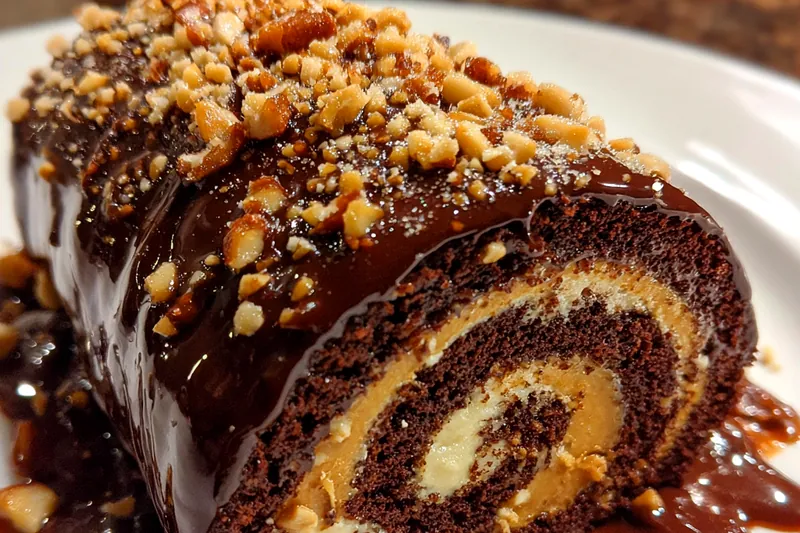 Fresh ingredients for Chocolate Peanut Butter Roll