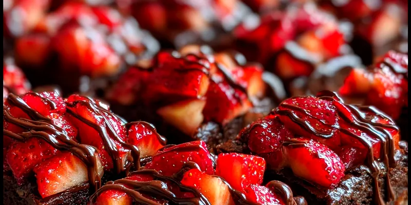 Delicious Chocolate Strawberry Brownies served on a plate