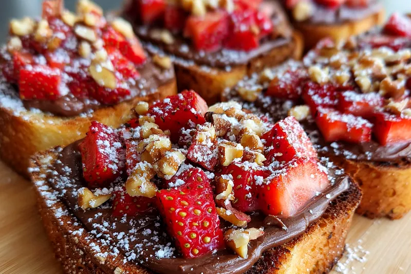 Cooking process for Chocolate Strawberry Toast Delight