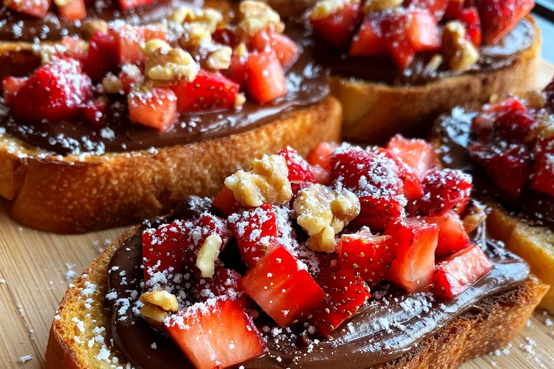 Fresh ingredients for Chocolate Strawberry Toast Delight