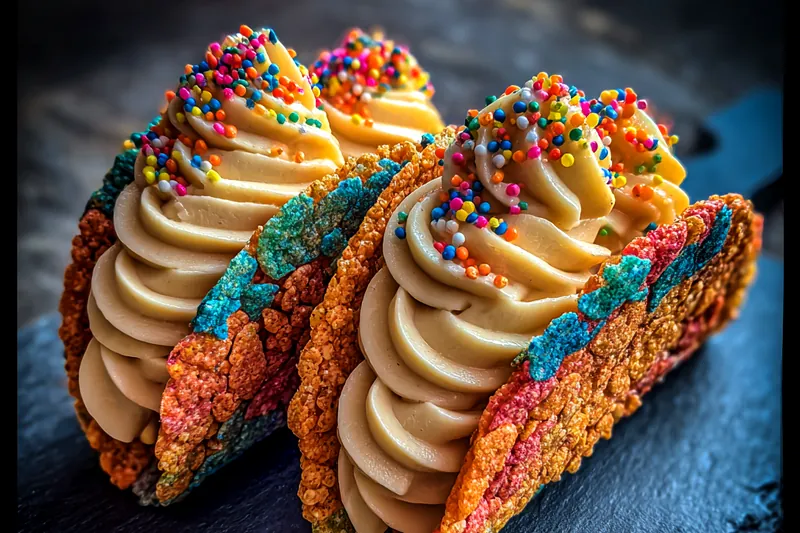 Cooking process for Colorful Cheesecake Tacos