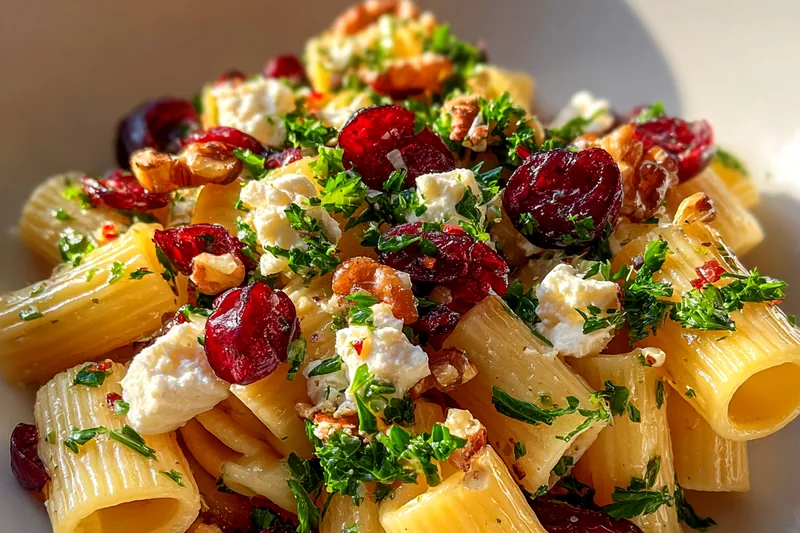 Cooking process for Cranberry Feta Rigatoni Salad