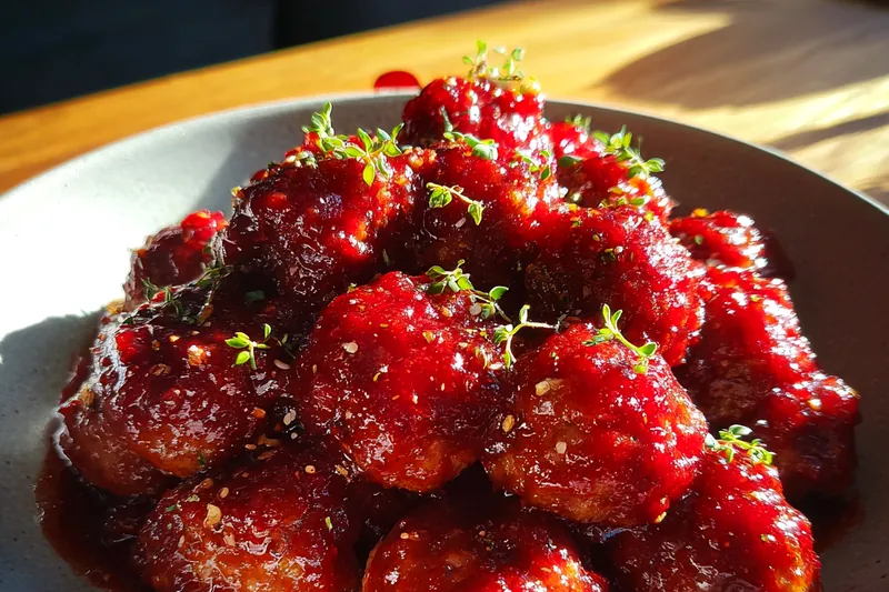 Fresh ingredients for Cranberry Glazed Meatballs