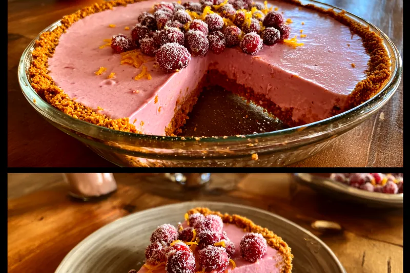 An array of ingredients for making Cranberry Lemon Dessert Pie, including cranberries, lemons, and sugar.