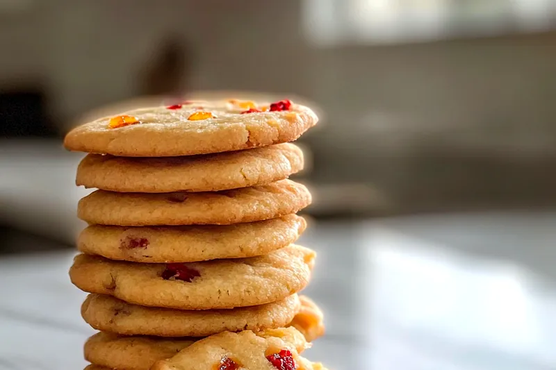 Cooking process for Cranberry Orange Shortbread