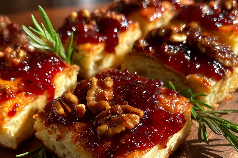 Cooking process for Cranberry Pecan Brie Puffs