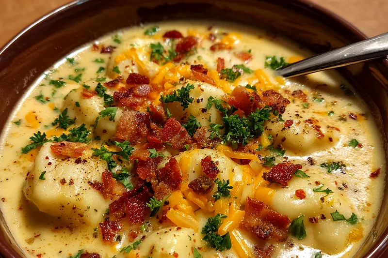 Fresh ingredients for Creamy Bacon Cheddar Soup