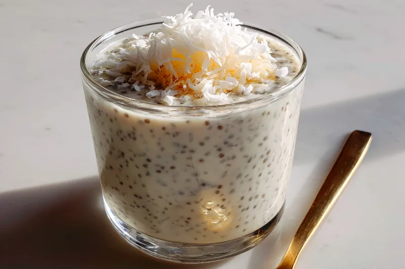 Fresh ingredients for Creamy Coconut Chia Delight