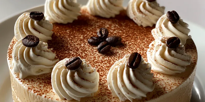 Delicious Creamy Coffee Cheesecake Delight served on a plate