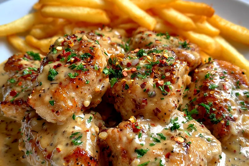 Cooking process for Creamy Garlic Chicken Fillet