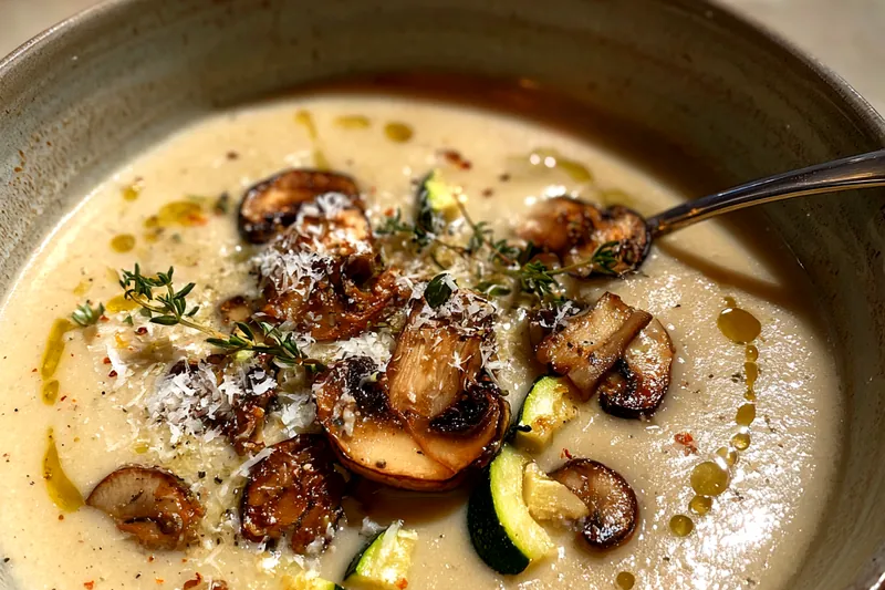 Cooking process for Creamy Mushroom Soup