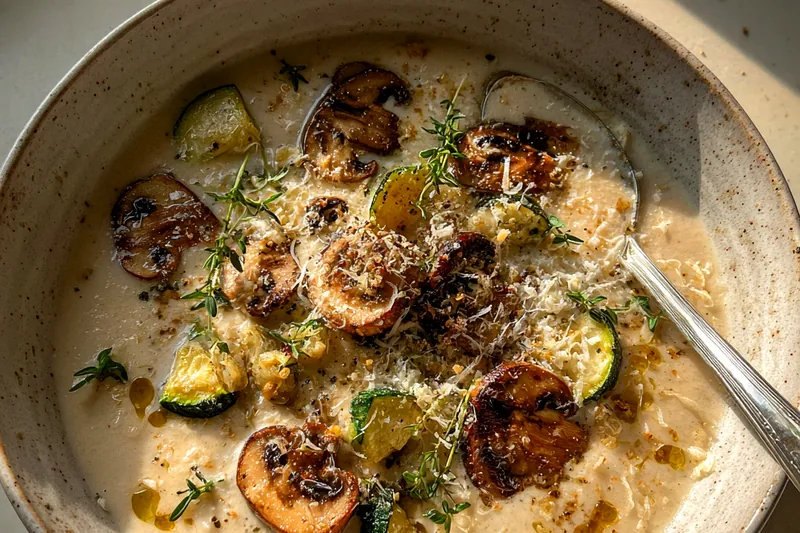 Fresh ingredients for Creamy Mushroom Soup