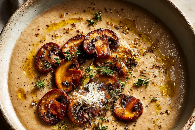 Cooking process for Creamy Mushroom Zucchini Soup